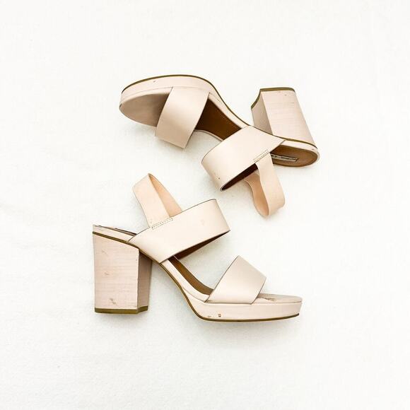 & Other Stories Nude Pink Block Heel Strappy Round Toe Sandals Shoes Size 40 EUC - Picture 4 of 6